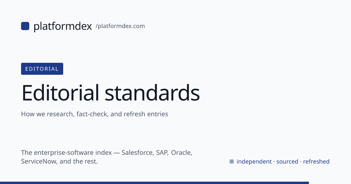 Editorial standards · platformdex
